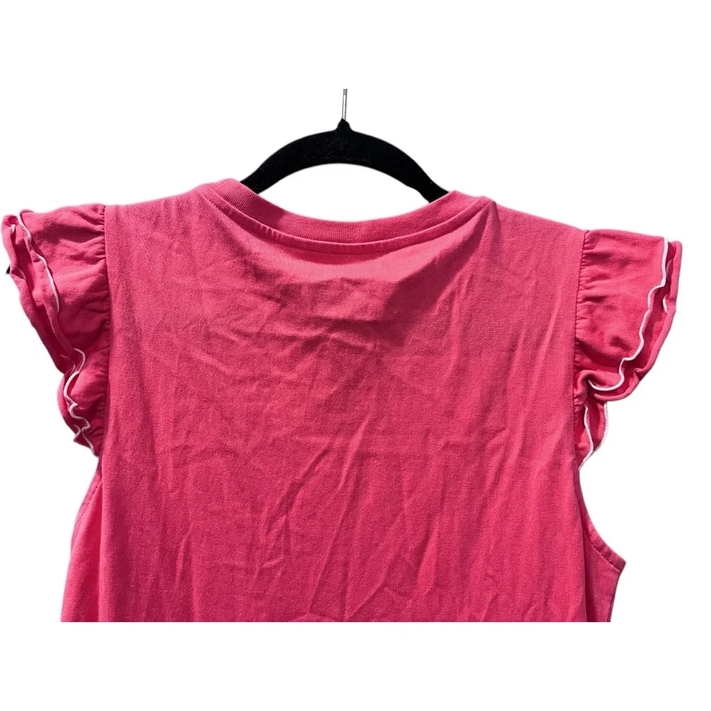 Kate Spade Trapeze Knit Sleeveless Dress Size Small Ruffles Pink Stretch Casual